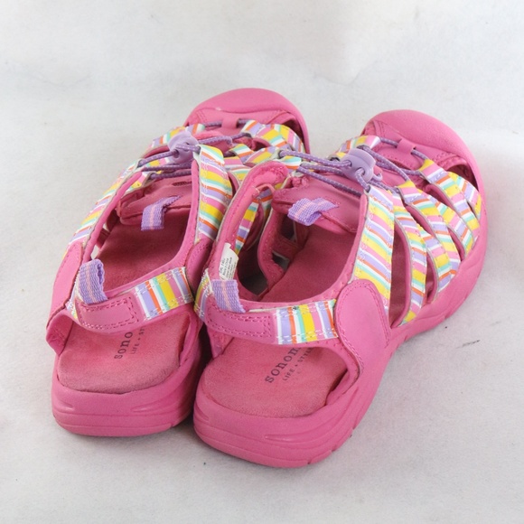 SONOMA Life + Style Pink Multicolor Strap Sandals Sz 5 Girls - Picture 6 of 8